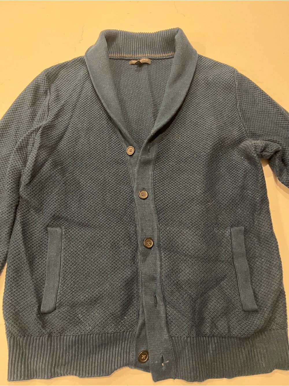 Banana Republic Men's Shawl Collar Cardigan - Blue